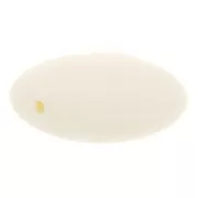 Perles plates - carré arrondi - en résine opaque 16 mm - Ecru x5