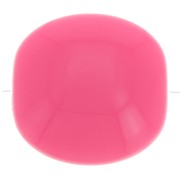 Perles plates - carré arrondi - en résine opaque 16 mm - Rose bonbon x5|raw }}