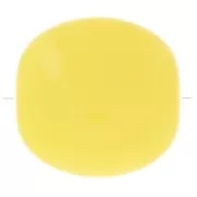 Perles plates - carré arrondi - en résine opaque 16 mm - Jaune soleil x5