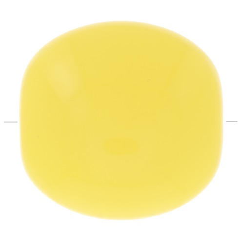 Perles plates - carré arrondi - en résine opaque 16 mm - Jaune soleil x5