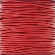 Cordon cuir européen 2 mm - Rouge x1m