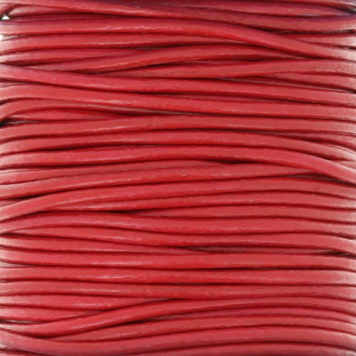 Cordon cuir européen 2 mm - Rouge x1m