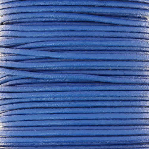 Cordon cuir européen 2 mm - Bleu dur x1m