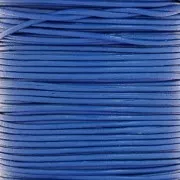 Cordon en cuir européen 1 mm - Bleu dur x1m