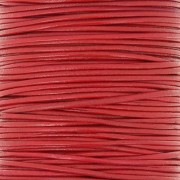 Cordon en cuir européen 1 mm - Rouge x1m