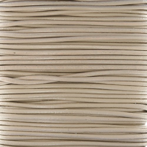 Cordon en cuir européen 1 mm - Beige x1m