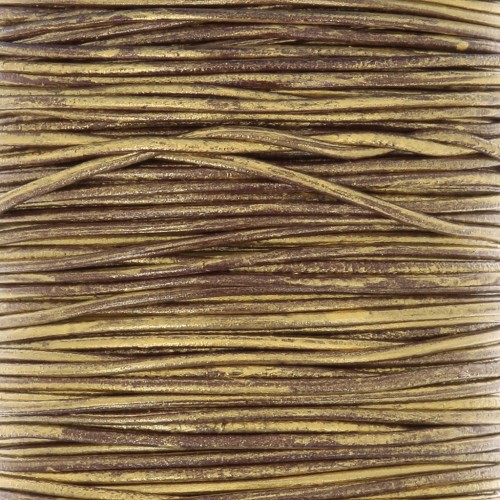 Cordon en cuir européen 1 mm - Bronze x1m