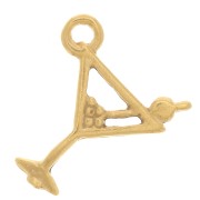 Breloque verre à cocktail 10x11 mm - Plaqué or 3 microns x1