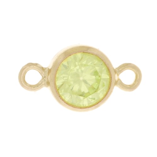 Intercalaire rond 4.5 mm oxyde de Zirconium - Lime - Gold filled (or laminé)