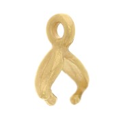 Attache pendentif - bélière 8x3 mm - motif feuille - Plaqué Or 3 microns x1|raw }}