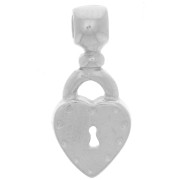 Pendentif cadenas coeur 16x7 mm - Argent 925 x1|raw }}