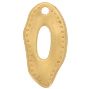 Breloque ovale irregulière évidé 18x9 mm - Doré à l'or fin x1