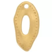 Breloque ovale irregulière évidé 18x9 mm - Doré à l'or fin x1