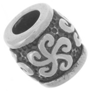 Perle tube 9.5 mm gros trou - motif soleil - Acier inoxydable 304L x1|raw }}