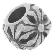 Perle carré aplatie 10.5 mm gros trou - motif croix - Acier inoxydable 304L x1|raw }}