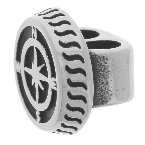 Poussoir boussole double 11x15 mm pour cordons de 4.5 mm - Acier inox 304L x1