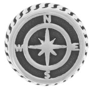 Poussoir boussole double 11x15 mm pour cordons de 4.5 mm - Acier inox 304L x1