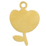 Breloque tulipe 12x8 mm en résine époxy - Acier inoxydable 316L Doré x1