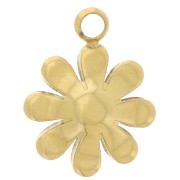 Breloque fleur 7.5mm avec cabochon imitation nacre Acier inoxydable 304L Doré x1