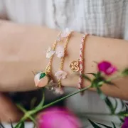 Breloque coeur motif papillon 12x9 mm - Acier inoxydable 316L Doré x1