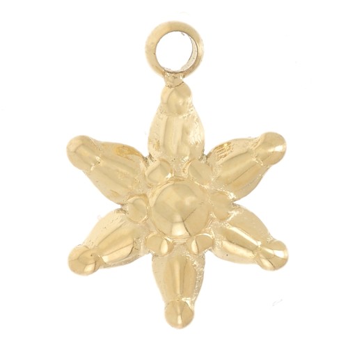 Breloque étoile travaillée 10x7 mm Acier inoxydable 304L Doré x1