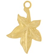 Pendentif feuille 22x15 mm - Acier inoxydable 304L Doré x1
