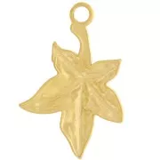 Pendentif feuille 22x15 mm - Acier inoxydable 304L Doré x1