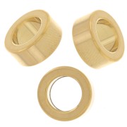 Perles rondelles Heishi - disque plat - 10x4.5 mm Acier inoxydable 304L Doré x5|raw }}