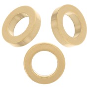 Perles rondelles Heishi - disque plat - 10x2.5 mm Acier inoxydable 304L Doré x5