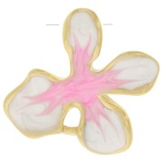Pendentif fleur 19x20 mm avec résine époxy - Acier inox 304L Doré - Blanc - Rose