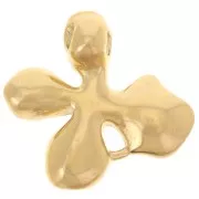 Pendentif fleur 19x20 mm avec résine époxy - Acier inox 304L Doré - Blanc - Rose