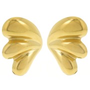Boucles d'oreilles design bombée 31x22 mm - Acier inoxydable 304L Doré x2|raw }}