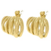 Boucles d'oreilles design 15x21.5 mm - Acier inoxydable 304L Doré x2|raw }}