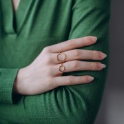 Bague réglable cercle ajouré 10 mm - T. 50 à 56 - Acier inoxydable 304L Doré x1