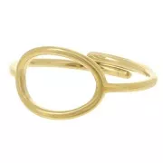 Bague réglable ovale ajouré 13x10mm - T. 51 à 57 - Acier inoxydable 304L Doré x1