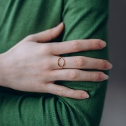 Bague réglable ovale ajouré 13x10mm - T. 51 à 57 - Acier inoxydable 304L Doré x1