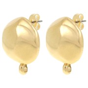 Clous d'oreilles rond irrégulier martelé 18 mm anneau fermé - Doré à l'or fin x2|raw }}