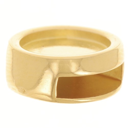 Poussoir rond pour cabochon fond plat 10 mm et lacet 10 mm - Doré à l'or fin x1