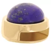 Poussoir rond pour cabochon fond plat 10 mm et lacet 10 mm - Doré à l'or fin x1