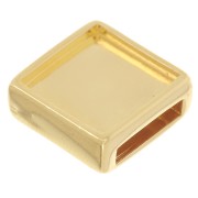 Poussoir carré pour cabochon fond plat 12 mm et lacet 10 mm - Doré à l'or fin x1
