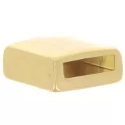 Poussoir carré pour cabochon fond plat 12 mm et lacet 10 mm - Doré à l'or fin x1