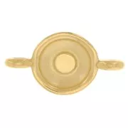 Intercalaire rond avec résine époxy 17.5x9 mm Doré à l'or fin - Pailleté Argenté