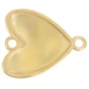 Intercalaire coeur martelé 28x24 mm - Doré à l'or fin x1