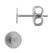 Clous d'oreilles disque  8 mm Acier Inox 304 x10