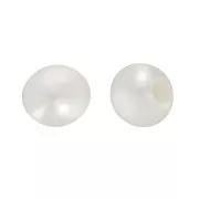 Perles d'eau douce semi-percées rondes 2 mm - Grade AA+ - Blanc x2