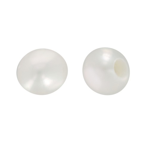 Perles d'eau douce semi-percées rondes 2 mm - Grade AA+ - Blanc x2