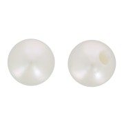 Perles d'eau douce semi-percées rondes 3 mm - Grade AA+ - Blanc x2