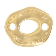 Intercalaire irrégulier martelé évidé 12x9.5 mm - Doré à l'or fin x1