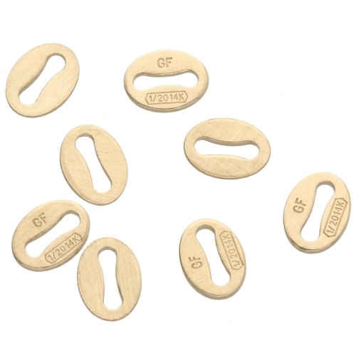 Attaches ovales 5.5x4 mm - Gold filled (or laminé)  x10