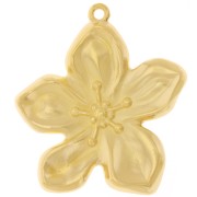 Pendentif fleur 41x37 mm - Doré à l'or fin x1|raw }}